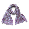 pink and green block print cotton scarf