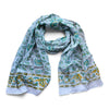 mint green fanblock print cotton scarf