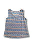 blue block print vest top