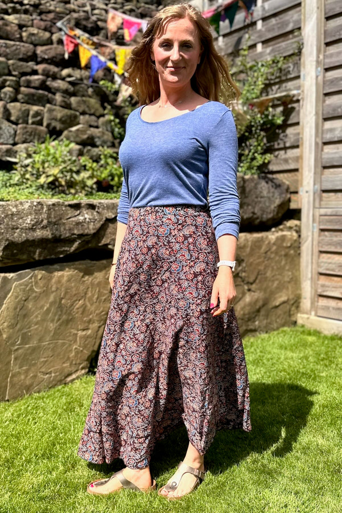 block printed cotton skirt