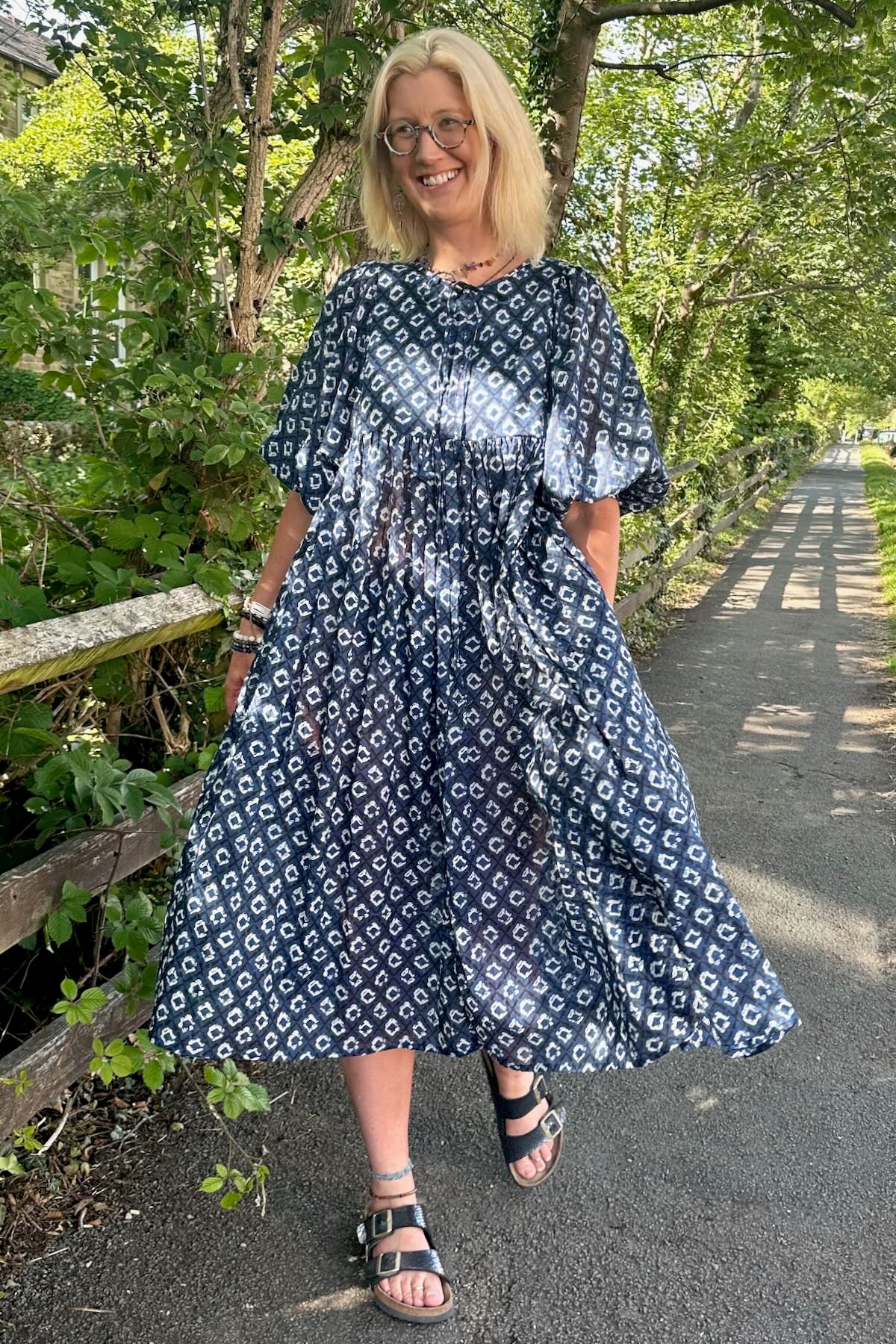 Boho Loose Block Print Cotton Summer Dress from India – From The Source