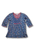 pin tuck block print cotton top
