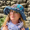 blue summer floral hat