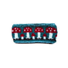 wool mushroom headband with fleece lining in blue