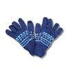 blue hand knitted wool nordic gloves