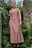 Block print long maxi dress