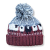 burgundy hand knit wool sheep bobble hat