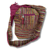 burgundy woven festival style bag