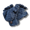 charcoal grey knitted wool convertible mittens