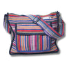 multi stripe handwoven cotton messenger bag