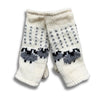 cream sheep design knitted wool wrist warmer gloves