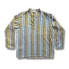 yellow striped men's hippie cotton shirt