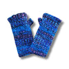dark blue blended wool coloured wrist warmers