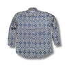 dark blue block print men's shirt