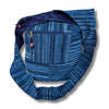 dark blue chenille cotton shoulder bag