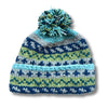 duck egg blue hand knitted wool bobble hat