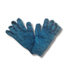 hand knitted green wool gloves