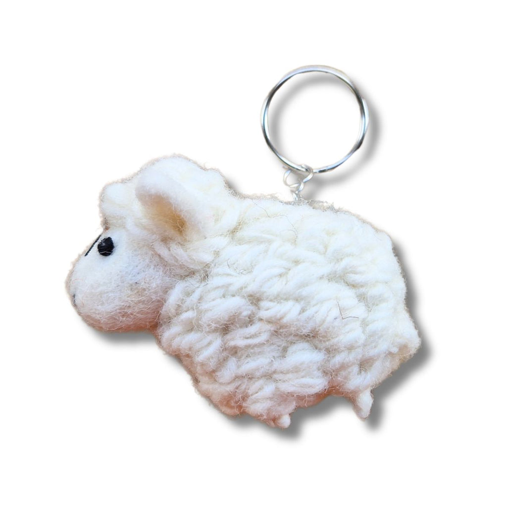 felt sheep keyring