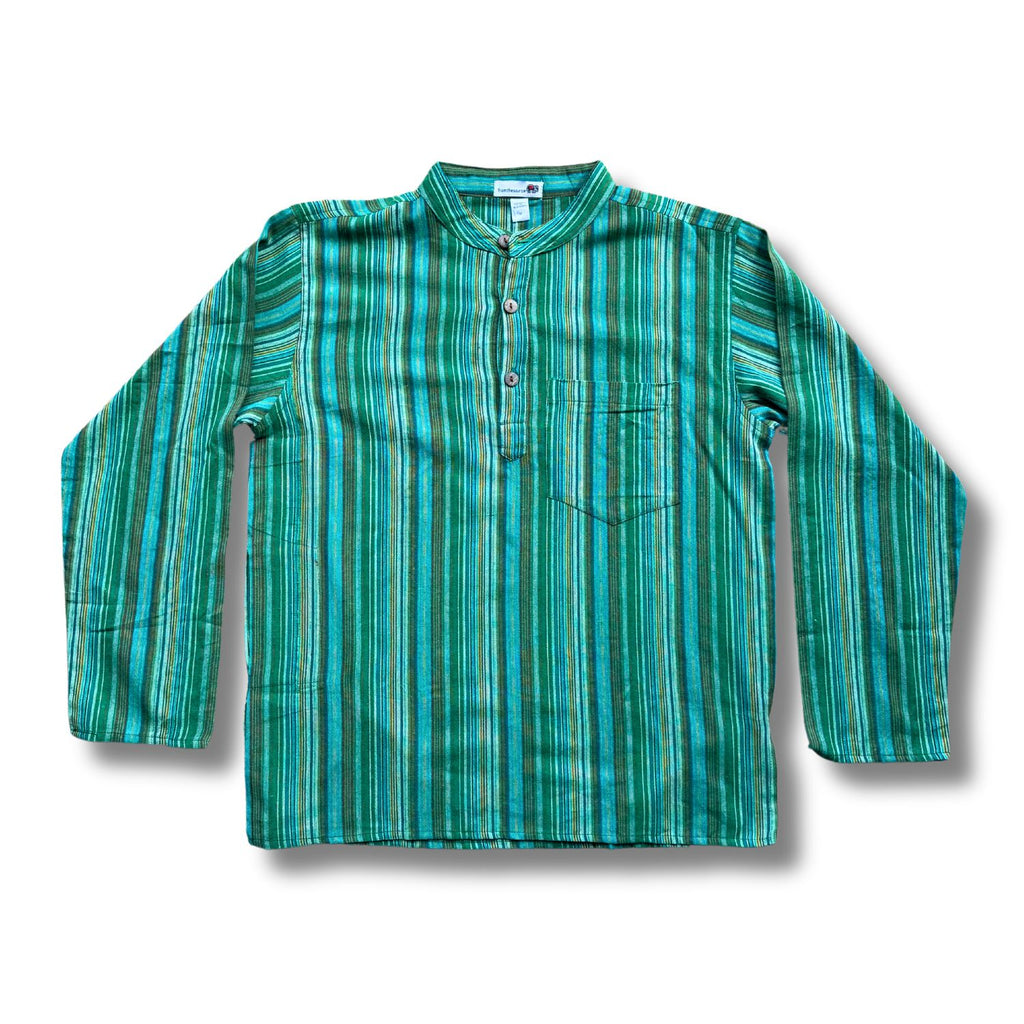 green striped men's shirts