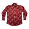red floral pattern men's cotton shirt