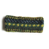 green patterned knitted wool heabband