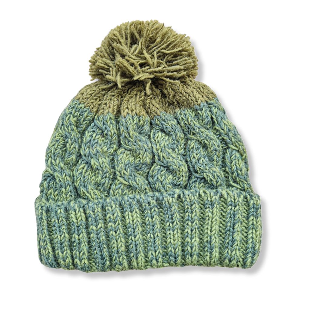 Cable Knit Wool Bobble Hat | Hand Knitted in Nepal – From The Source