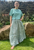 wide leg block print summer trousers