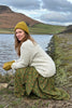 green hand printed block print skirt