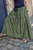 pleated green cotton skirt