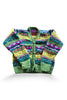 green colourful short wool cardigan