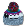 grey & multi colour sheep bobble hat