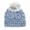 silver grey cable knit bobble hat