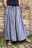 long pleated grey cotton skirt