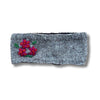 grey wool headband with embroidery