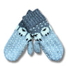 grey wool mittens in a knitted sheep design