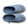 dark grey felt mule slippers