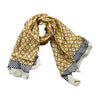 hand block print cotton wide scarf - yellow