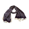 hand block print cotton wide scarf - zig zag