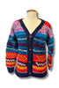 hand knitted multi colour wool cardigan from Nepal