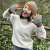 fairly traded hand knitted beanie and gloves