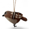 handmade felt wren British garden bird decoration