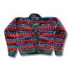 teal and orange mix wool cardigan