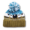 khaki green wool sheep bobble hat