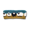khaki green hand knitted wool headband sheep design