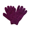 burgundy hand knitted wool gloves