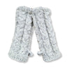 light grey wool cable knit wrist warmers