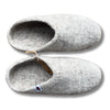 light grey wool felt mule slippers