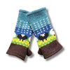 meadow design sheep wool fingerless gloves