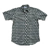 green block printed mens shirt