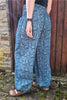 blue arak block print cotton summer harem pants